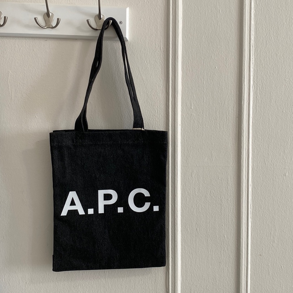 A.P.C. Black denim tote